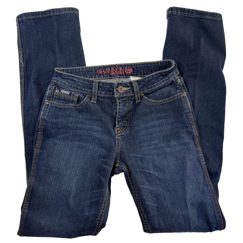 Cinch Shannon Jeans Cowboycore Womens 3/32 Blue Bootcut Embroidered Western
